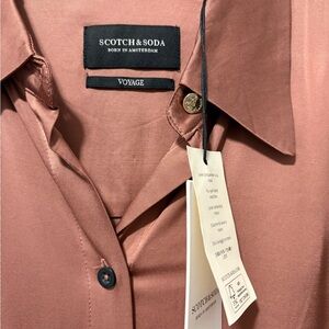 Scotch & Soda Coral button down shirt dress